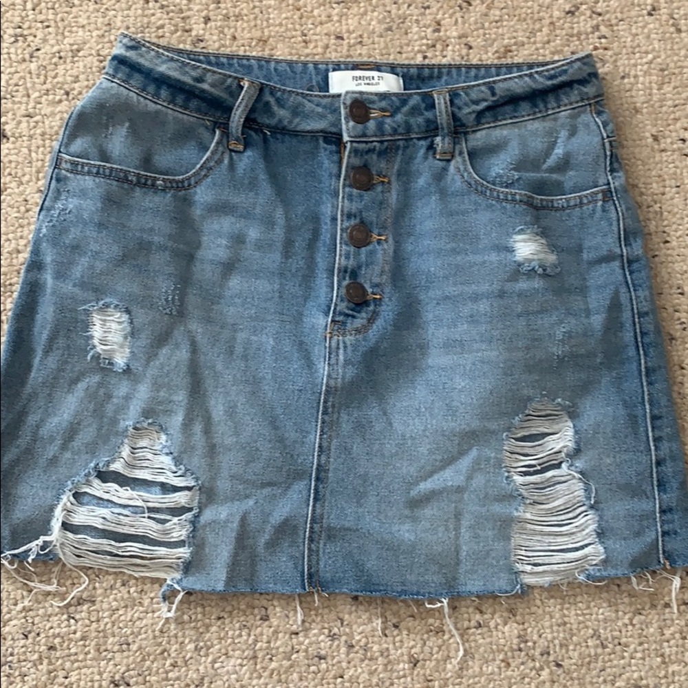 Destroyed denim mini